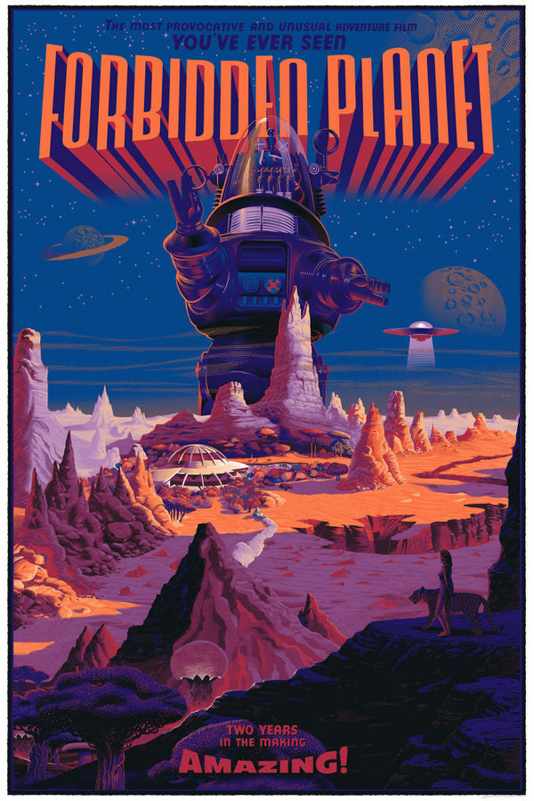 Forbidden Planet (Variant) by Laurent Durieux, 24" x 36" Screen Print