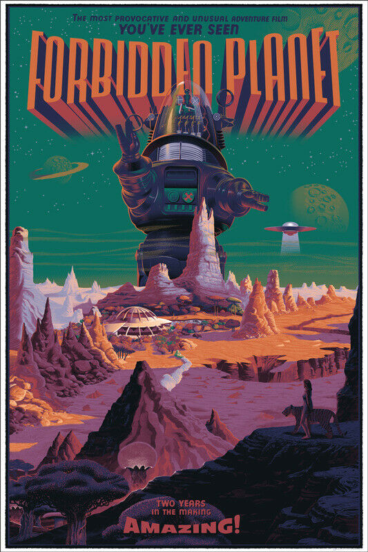 Forbidden Planet by Laurent Durieux, 24" x 36" Screen Print