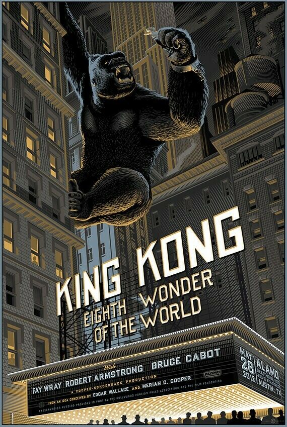 King Kong (Building) by Laurent Durieux, 24" x 36" Screen Print