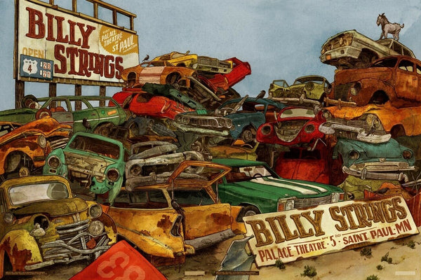 Billy Strings St. Paul 2021 by Landland, 36" x 24" Screen Print