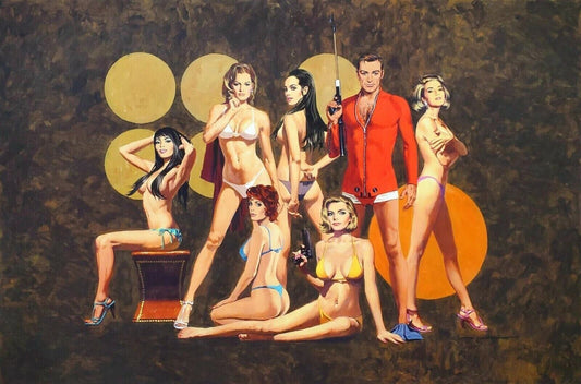 Bond Girls James Bond by Paul Mann, 30" x 20" Fine Art Giclee