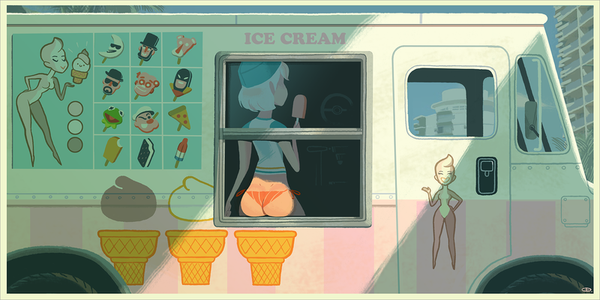 Ice Cream by Glen Brogan, 24" x 12" Fine Art Giclee