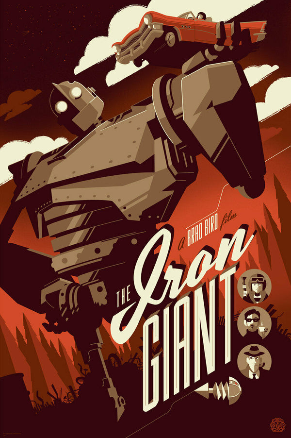 The Iron Giant by Tom Whalen, 24" x 36" Screen Print