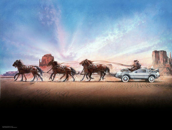 Back to the Future III (Variant) by Drew Struzan, 24" x 18" Screen Print