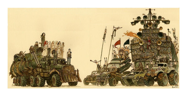 Mad Max Fury Road by Scott Campbell, 24" x 12" Fine Art Giclee