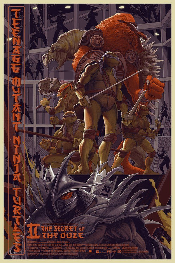 Teenage Mutant Ninja Turtles II: Secret of the Ooze by Rich Kelly, 24" x 36" Screen Print