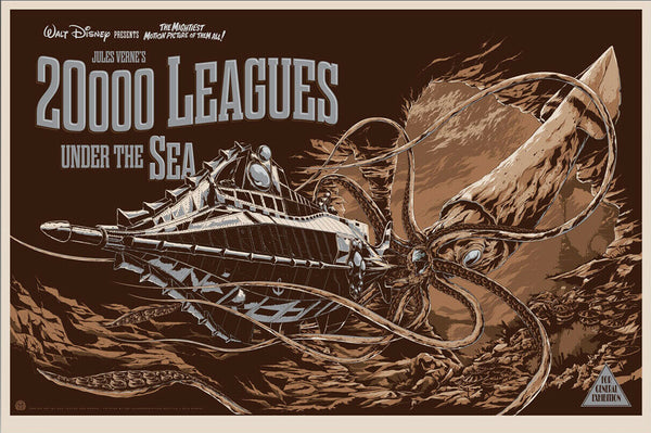 20,000 Leagues Under the Sea (Variant) by Ken Taylor, 36" x 24" Screen Print