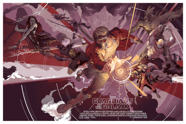 Guardians of the Galaxy (variant) by Rich Kelly, 36" x 24" Screen Print