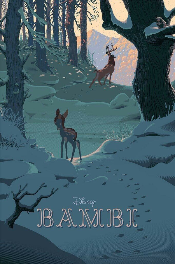 Bambi by Laurent Durieux, 24" x 36" Screen Print