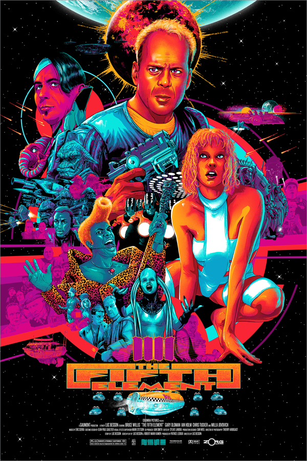 The Fifth Element (Blacklight) by Vance Kelly, 24" x 36" Screen Print