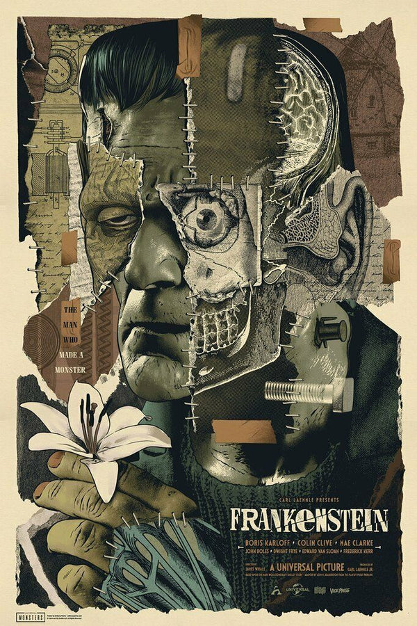 Frankenstein by Anthony Petrie, 24" x 36" Screen Print