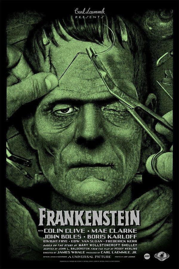 Frankenstein by Elvisdead, 24" x 36" Screen Print