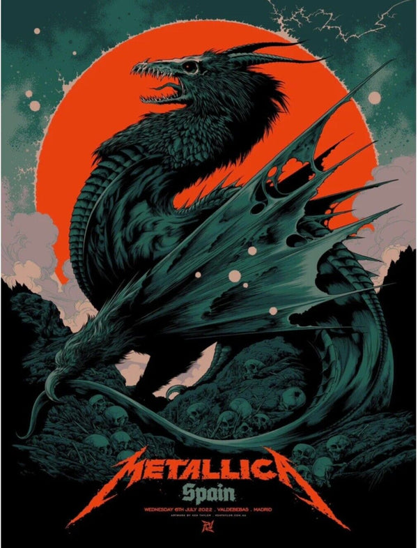 Metallica Madrid 2022 by Ken Taylor, 18" x 24" Screen Print