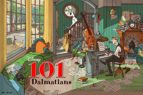 101 Dalmatians by Jonathan Burton, 36" x 24" Screen Print