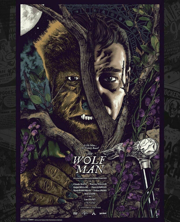 The Wolf Man by Anthony Petrie, 24" x 36" Screen Print