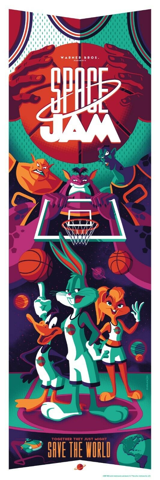 Space Jam (variant) by Tom Whalen, 12" x 36" Screen Print