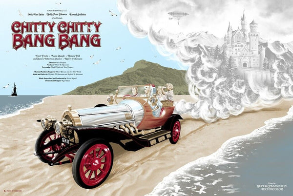 Chitty Chitty Bang Bang by Tom Miatke, 36" x 24" Screen Print
