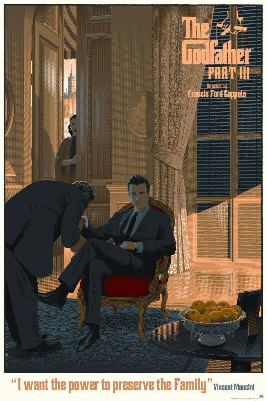 The Godfather Part III (placeholder) by Laurent Durieux, 24" x 36" Screen Print