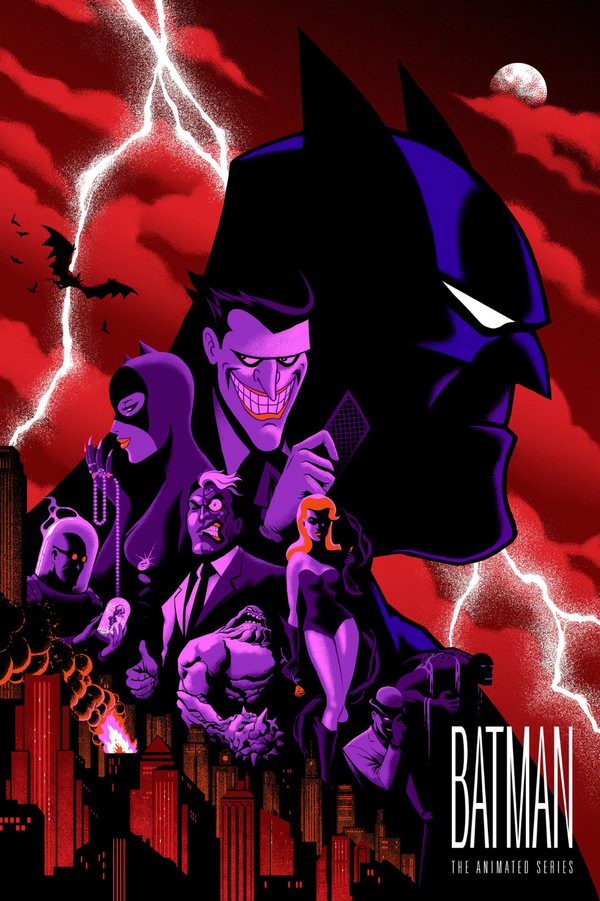 Batman The Animated Series by Kristin Miklos, 24" x 36" Screen Print