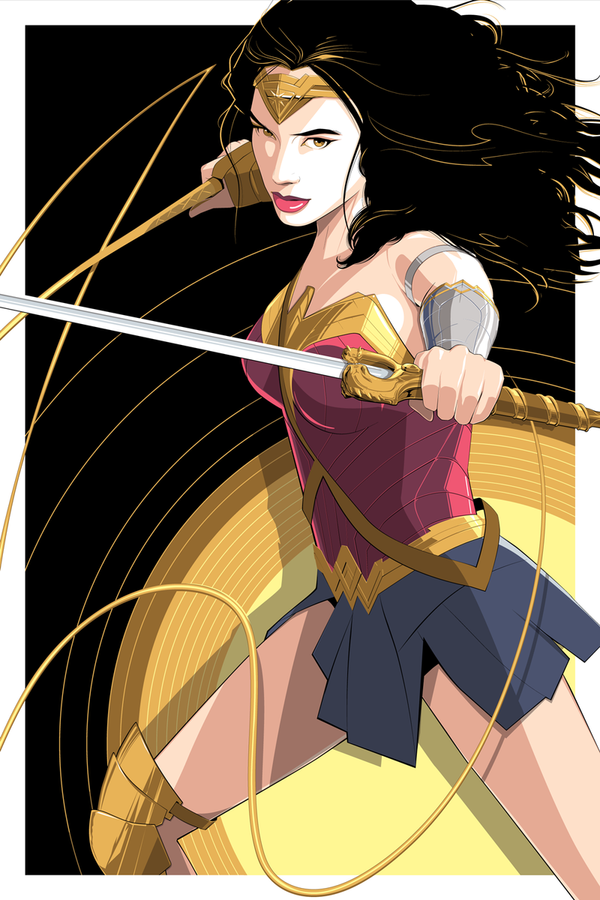 Wonder Woman by Craig Drake, 24" x 36" Screen Print