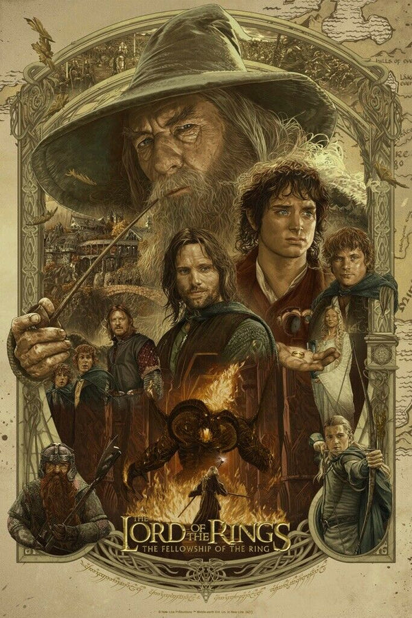 Lord of the Rings: The Fellowship of the Ring by Juan Carlos Ruiz Burgos, 24" x 36" Screen Print