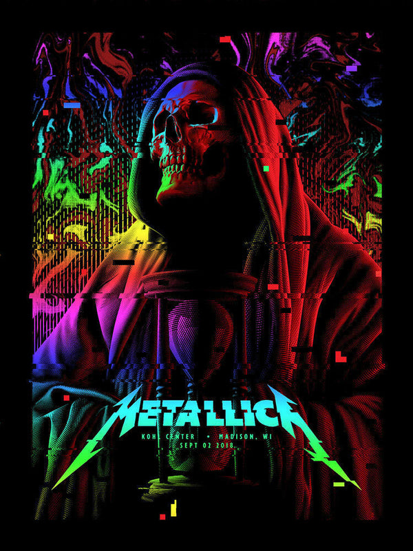 Metallica Madison 2018 by Tracie Ching, 18" x 24" Screen Print