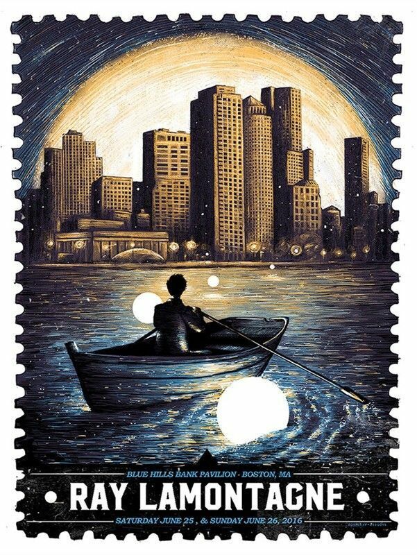 Ray LaMontagne Boston 2016 by Zeb Love, 18" x 24" Screen Print