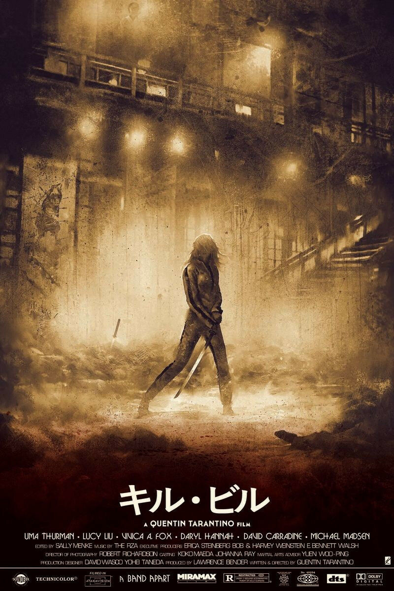 Kill Bill: Volume 1 (variant) by Karl Fitzgerald, 24" x 36" Screen Print