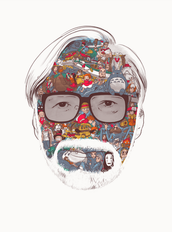Miyazaki Storyteller AP by Raid71, 18" x 24" Screen Print