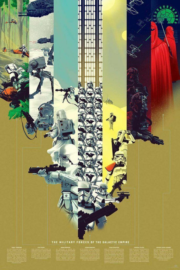 Star Wars Military Forces of the Galactic Empire Info-Rama Variant by Kevin Tong, 24" x 36" Screen Print