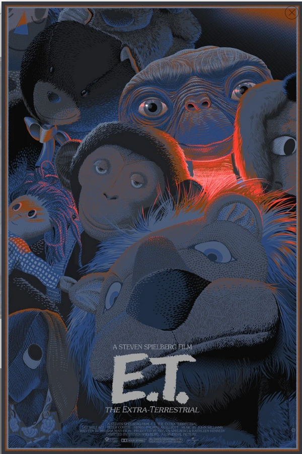 E.T. the Extra-Terrestrial (Variant) by Laurent Durieux, 24" x 36" Screen Print