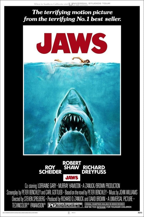 Jaws by Roger Kastel, 24" x 36" Screen Print
