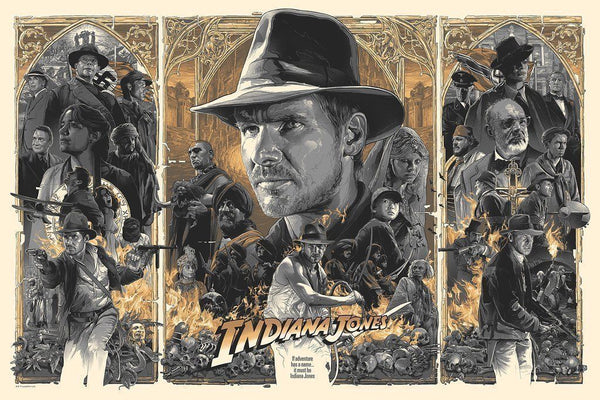 Indiana Jones Trilogy (variant) by Gabz, 36" x 24" Screen Print
