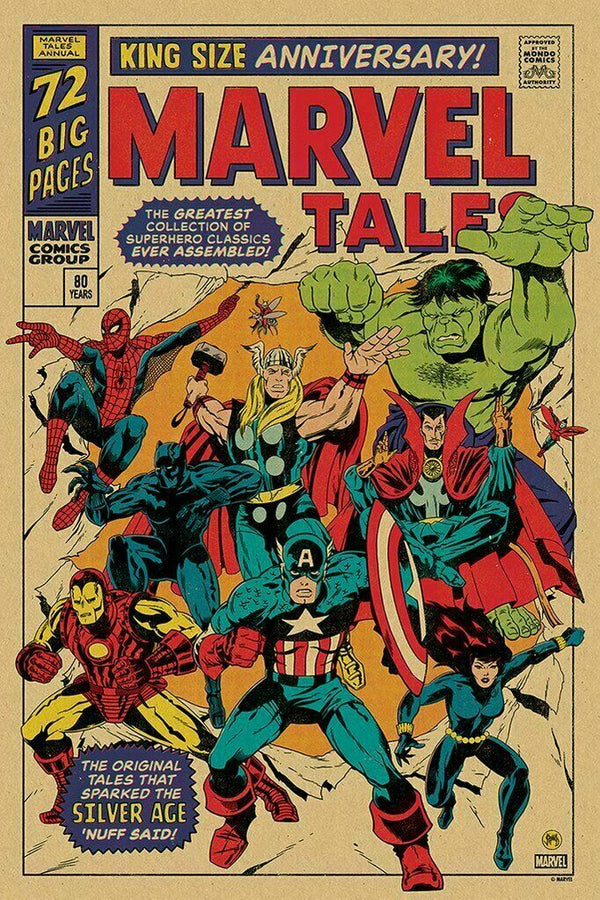 Silver Age of Marvel by Johnny Dombrowski, 24" x 36" Screen Print