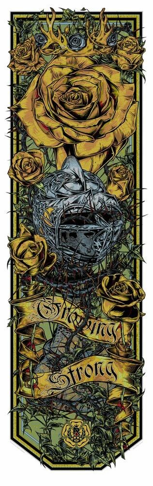 House Tyrrel (Game of Thrones) by Rhys Cooper, 12" x 38" Screen Print