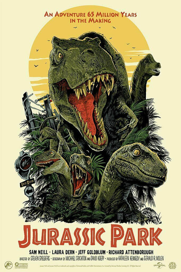 Jurassic Park (II) by Francisco Francavilla, 24" x 36" Screen Print