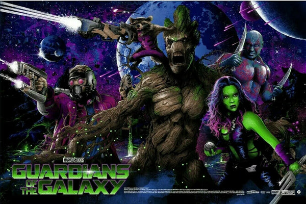 Guardians of the Galaxy by Vance Kelly, 36" x 24" Screen Print
