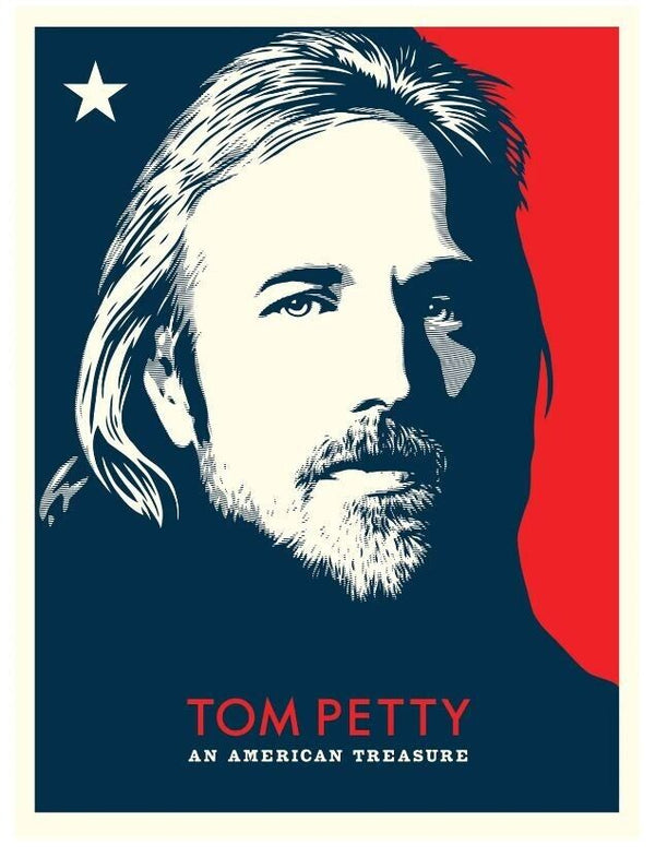Tom Petty American Treasure by Shepard Fairey, 18" x 24" Screen Print