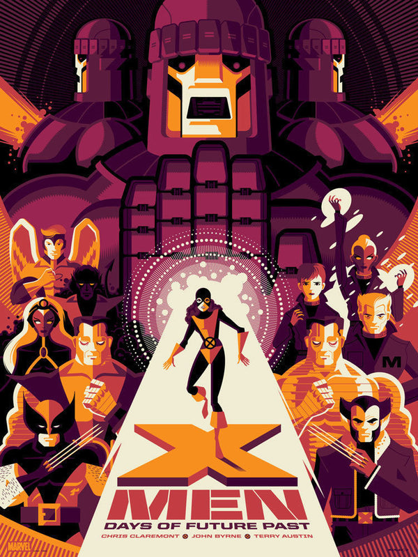 X-Men: Days of Future Past (variant) by Tom Whalen, 18" x 24" Screen Print with metallic inks