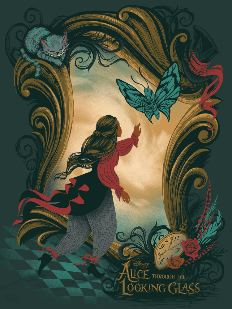 Alice Through the Looking Glass by Stacey Aoyama, 18" x 24" Screen Print