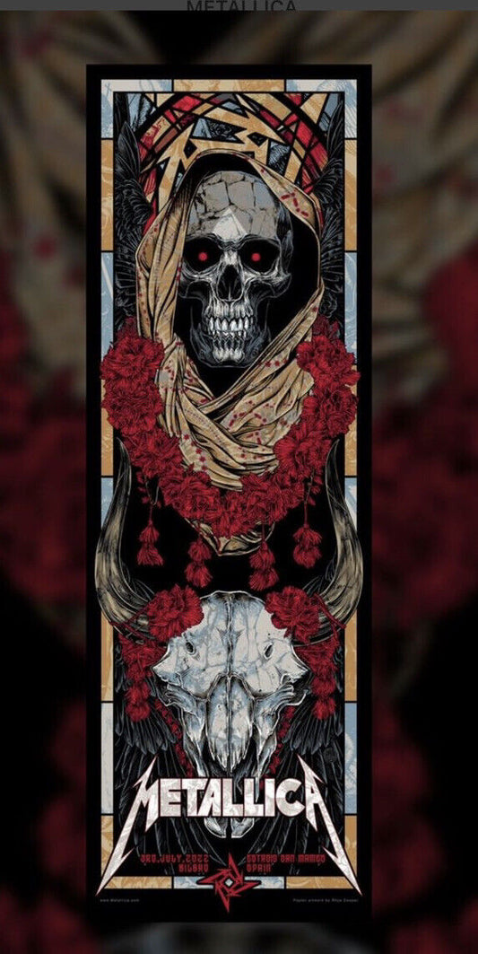 Metallica Bilbao 2022 by Rhys Cooper, 12" x 36" Screen Print