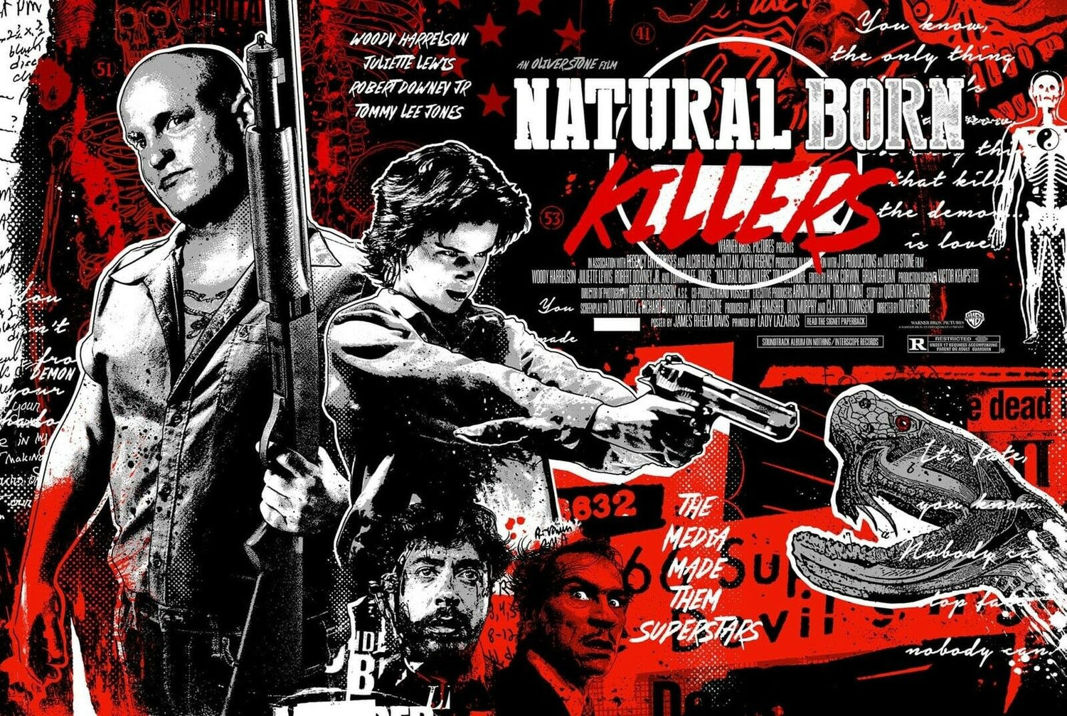 Natural Born Killers by James Rheem Davis, 36" x 24" Screen Print