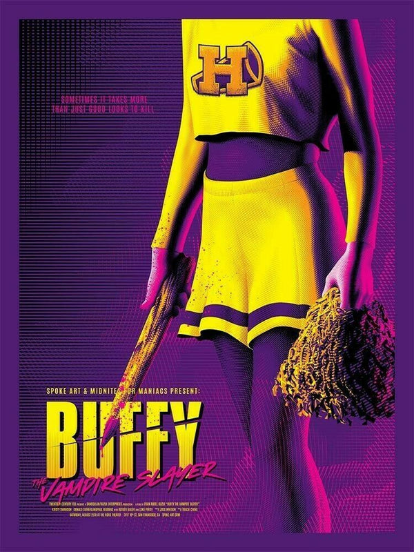 Buffy the Vampire Slayer by Tracie Ching, 18" x 24" Screen Print with two fluorescent layers