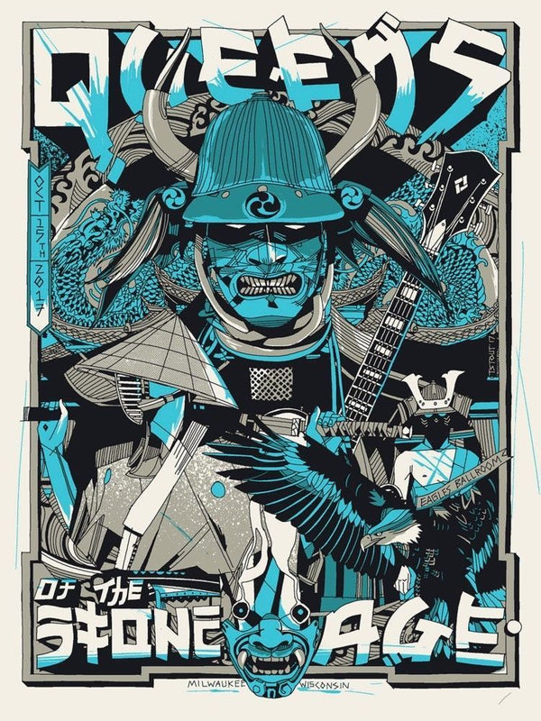 Queens of the Stone Age Milwaukee 2017 by Tyler Stout, 18" x 24" Screen Print