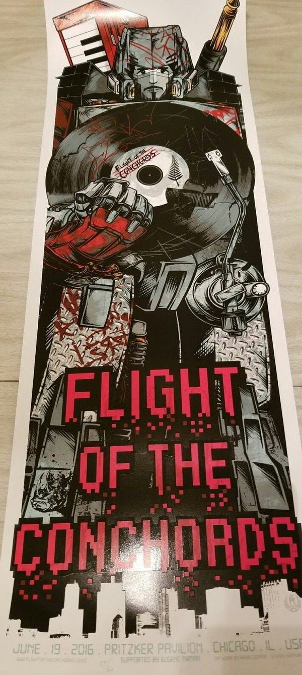 Flight of the Conchords Chicago 2016 by Rhys Cooper, 12" x 36" Screen Print