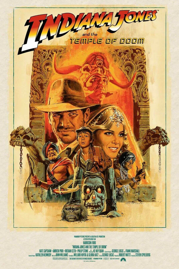 Indiana Jones and the Temple of Doom by Paul Mann, 24" x 36" Screen Print
