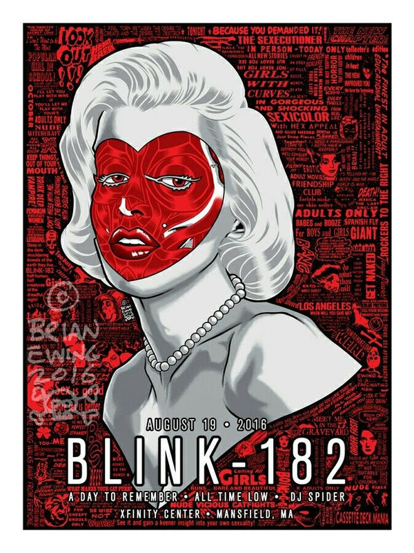 Blink-182 Mansfield 2016 by Brian Ewing, 18" x 24" Screen Print