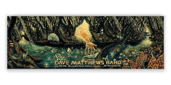 Dave Matthews Band The Woodlands 2016 by James Eads, 12" x 36" Screen Print