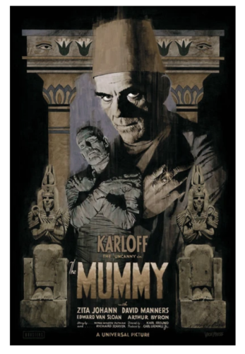 The Mummy (Variant) by Paul Mann, 24" x 36" Screen Print