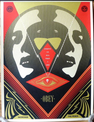 I See Static (red) by Shepard Fairey, 18" x 24" Screen Print